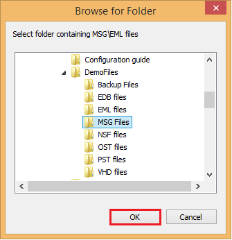 Browse and select the folder