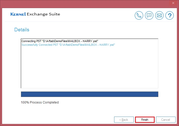 The PST file gets successfully added