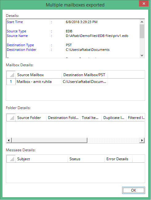 Software generates a report with the migration status