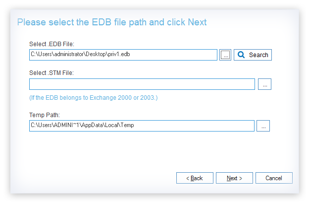 Select EDB and STM Files