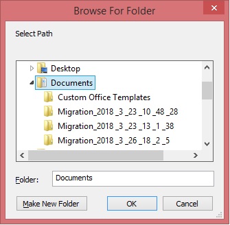 Provide a destination where you want to save the backup PST file