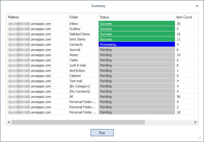 Export WorkMail mailbox to PST file