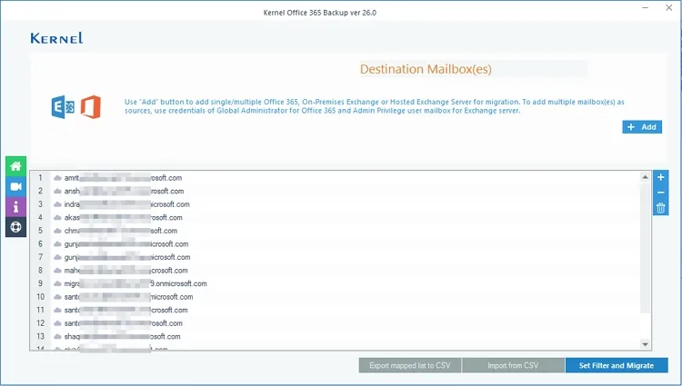 Click Set Filter and Migrate 