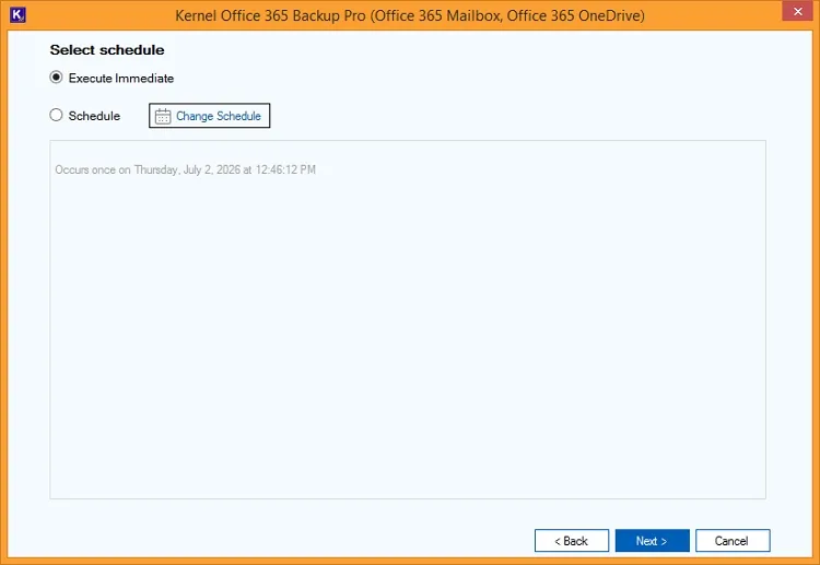 Select Execute Immediate or Schedule the export process