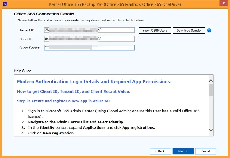 enter Office 365 credentials