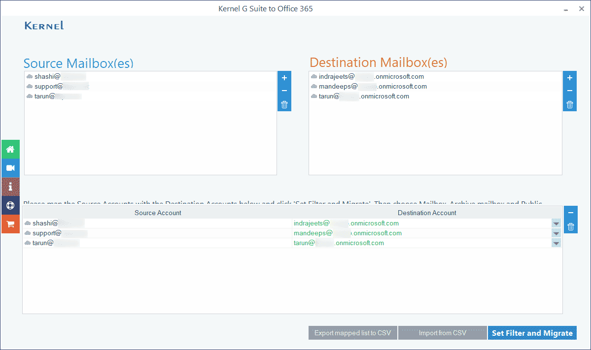 Set Filter and Migrate