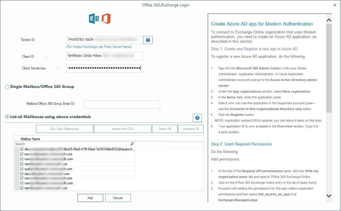 Login using the like tenant ID, Client ID, and client secret