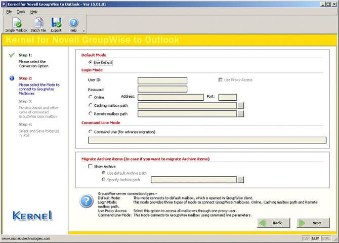 Various Mode options for conversion