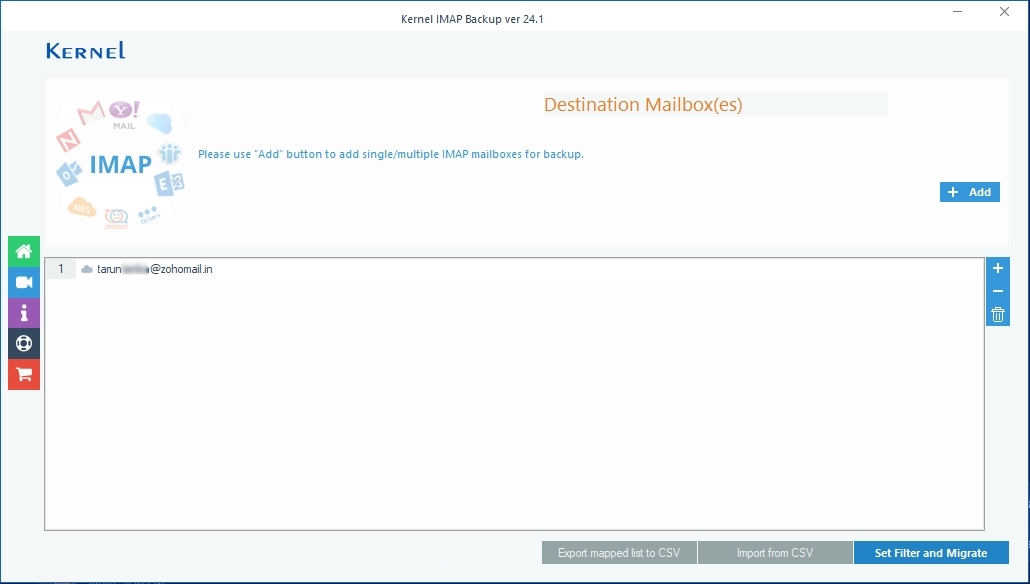 Click the 'Set Filter and Migrate' option
