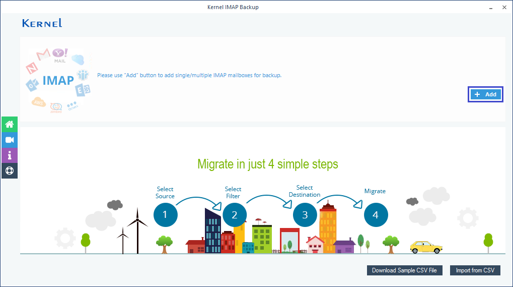 Launch the Kernel IMAP Backup application