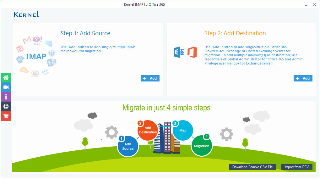 Launch the software and click 'Download Sample CSV File'