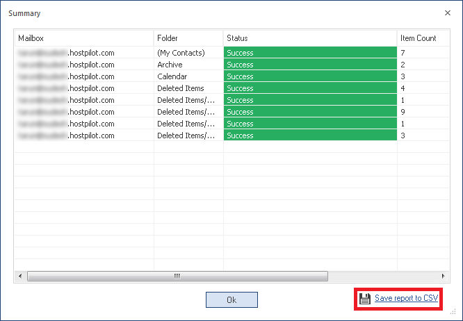 Click save report to CSV