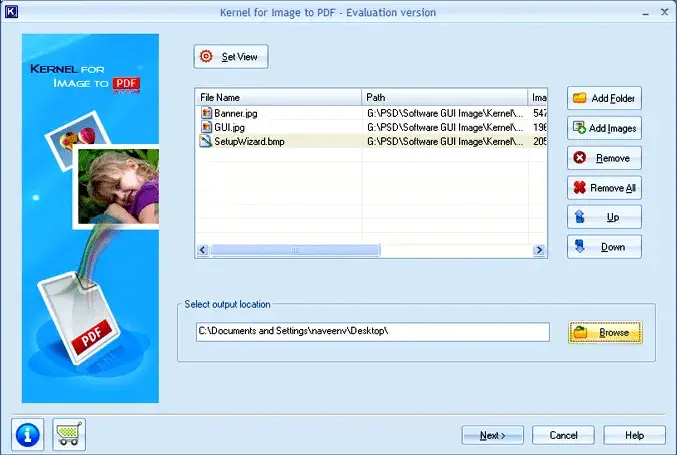 Add images that need to be converted into PDF