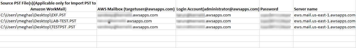 Enter the details in the sample CSV file