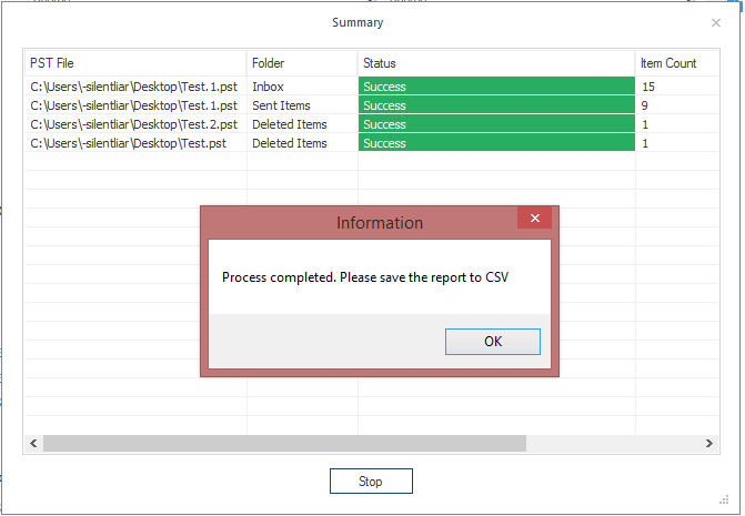 Successful completion of the PST files to Gmail mailboxes