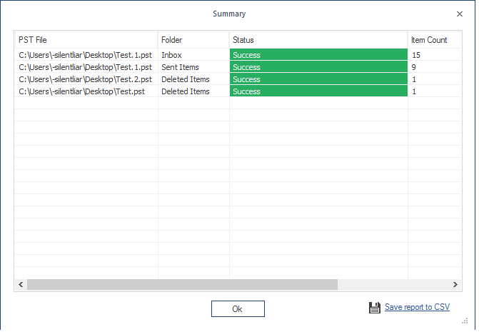 Saving migration report to the CSV format