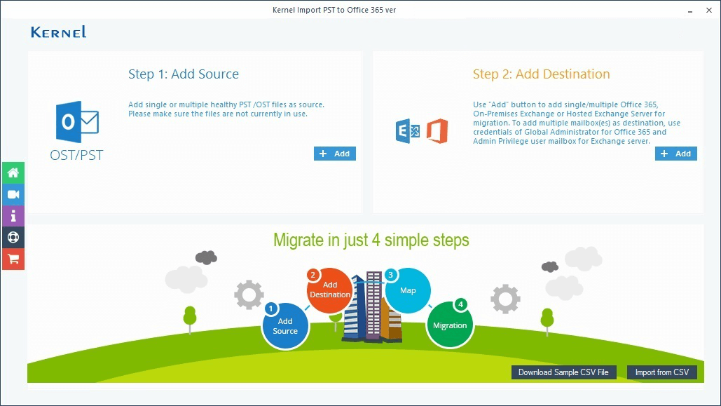 Windows 10 Kernel Import PST to Office 365 full