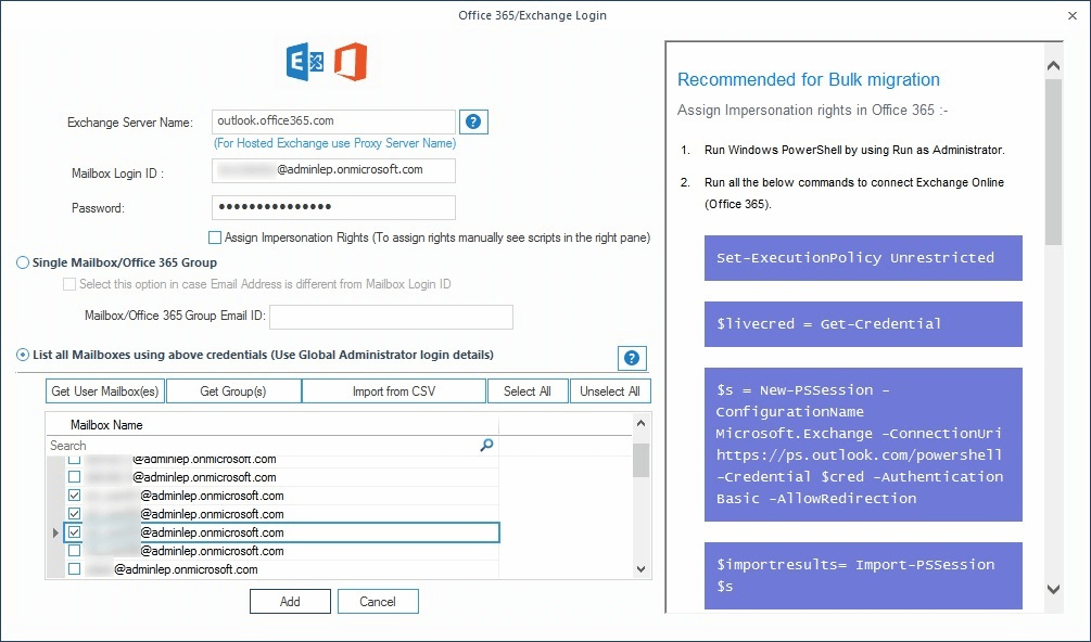 Rapporto di importazione da file PST a Office 365