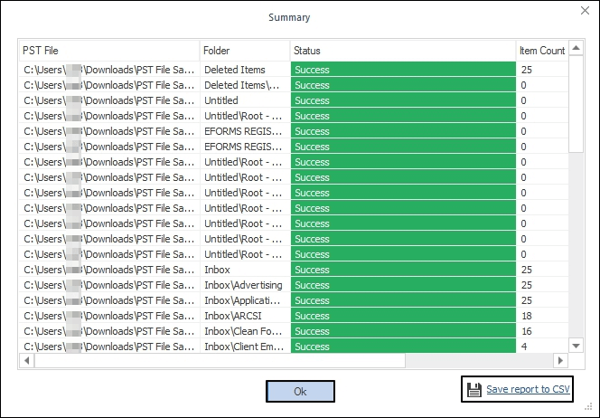 Save report to CSV