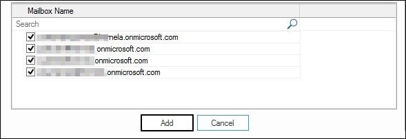 Select the required mailboxes and click Add