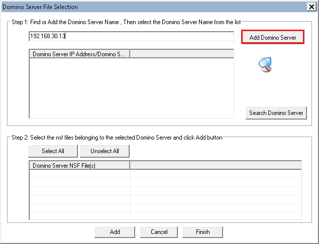 Add Domino Server