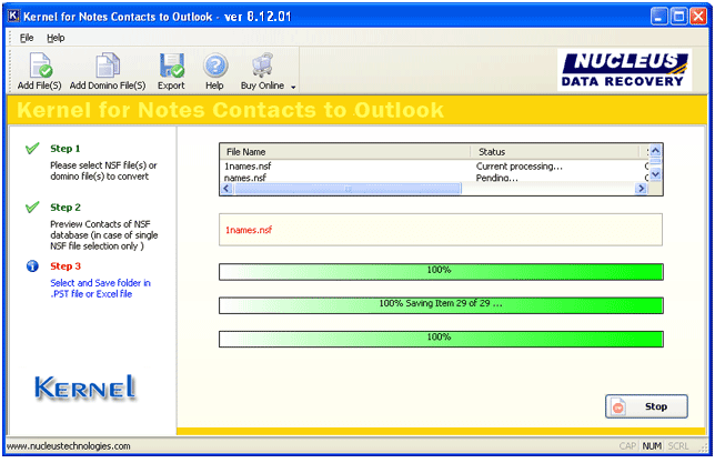Exporting NSF contacts to Outlook/Excel
