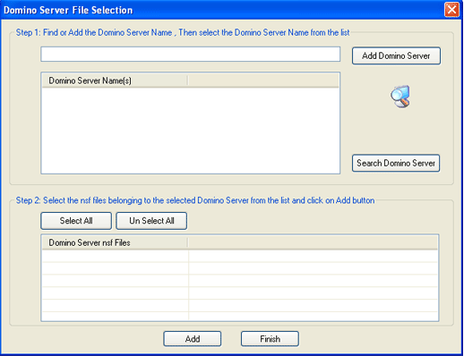 Searching for Domino Server files in the network