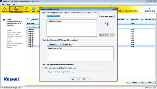 Adding Domino Server for Domino mailbox migration