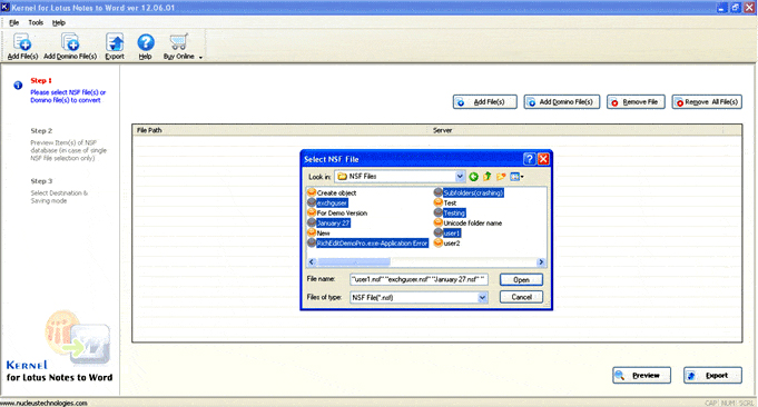 Addition of Local or Domino NSF file