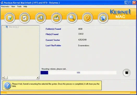 Screenshot of scanning