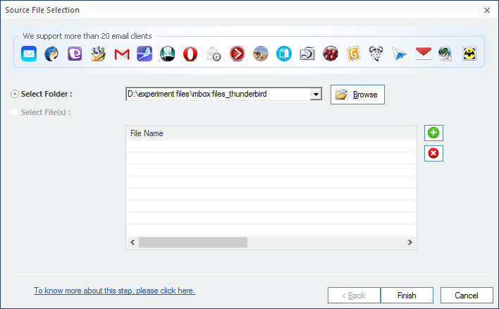 To start MBOX to Outlook migration, select the MBOX file(s) or add the folder with MBOX files