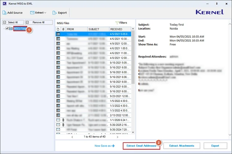 Extract email addresses