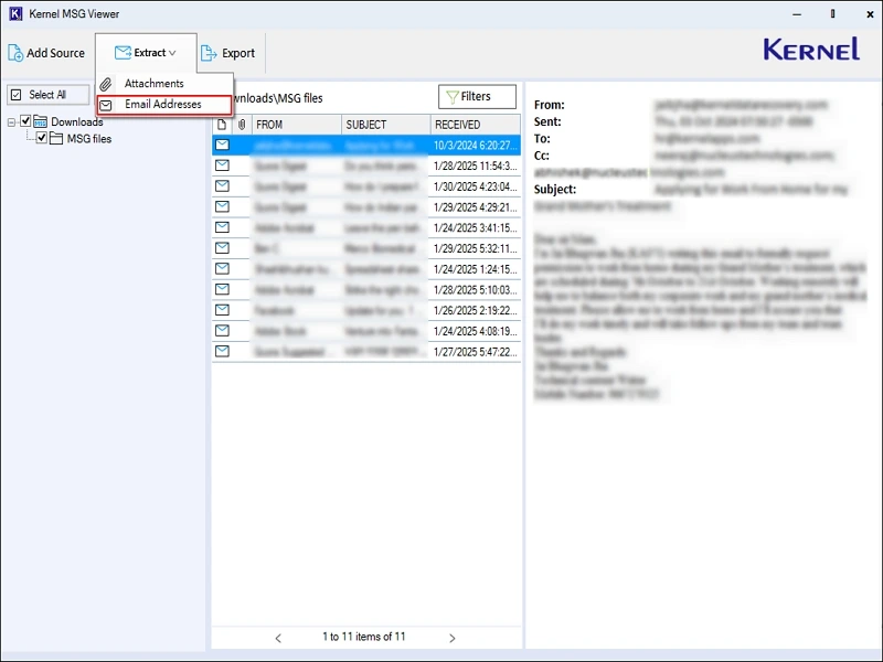Extract email address