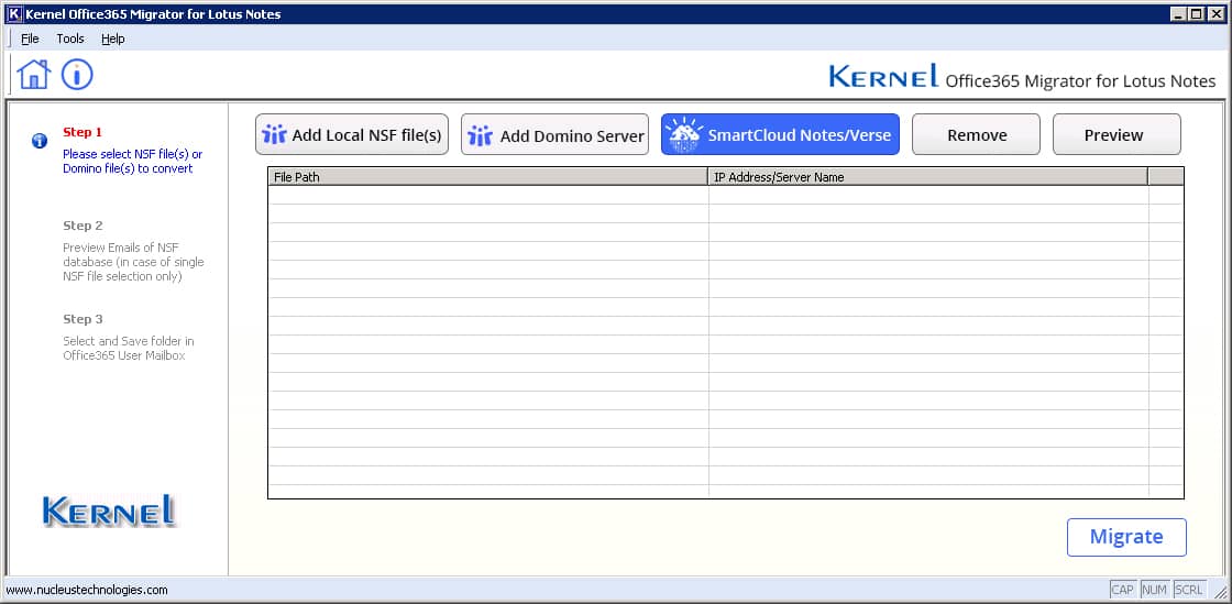 Click SmartCloud Notes/Verse option