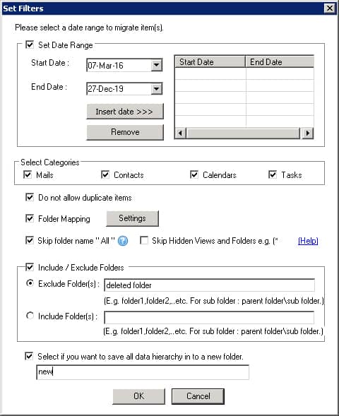 Apply desired filters