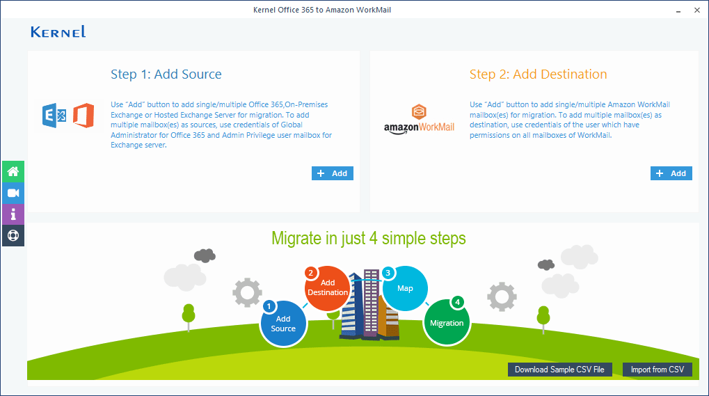 Kernel Office 365 to Amazon WorkMail software