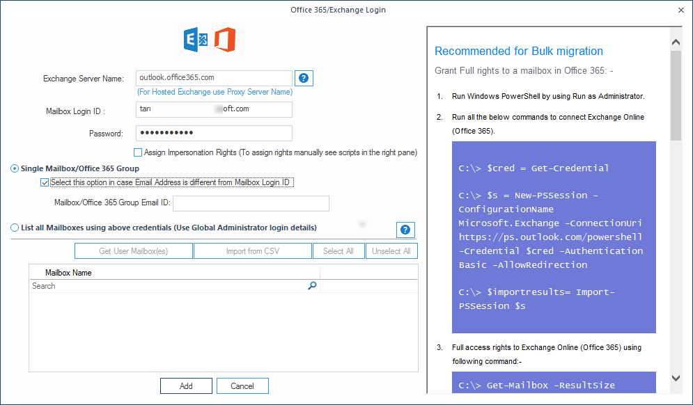 Migrate single mailbox of Office 365/Exchange server to Amazon WorkMail