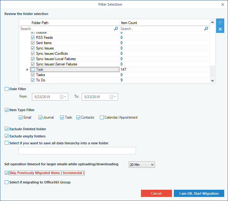 Apply the desired filters