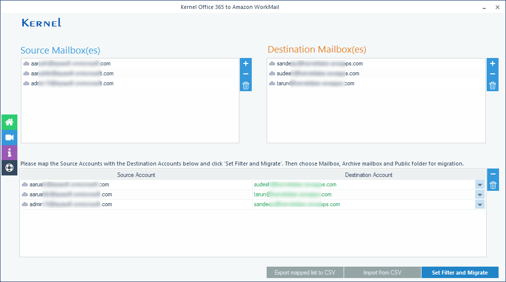 Mapping multiple mailboxes to their desired destination