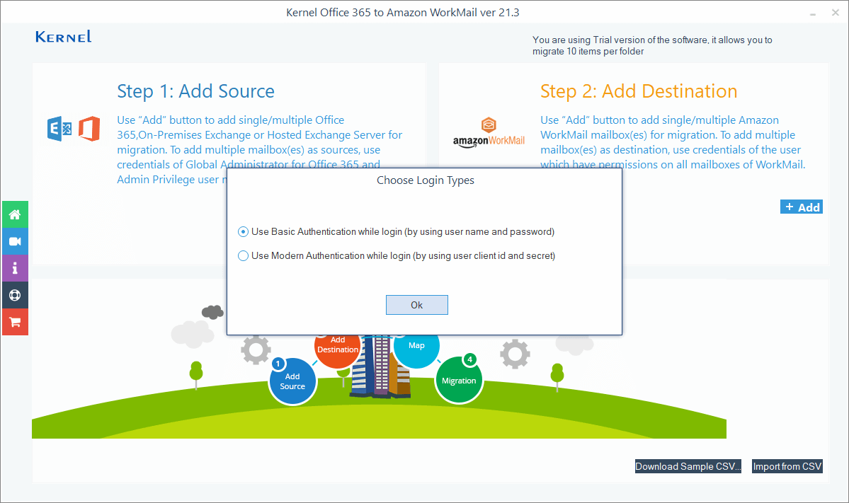 Add Source section to add a single Office 365/Exchange account