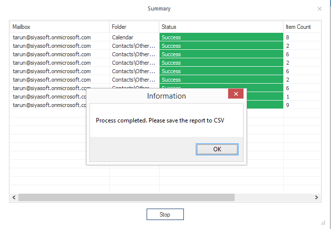 Displays a message box reporting that migration has completed