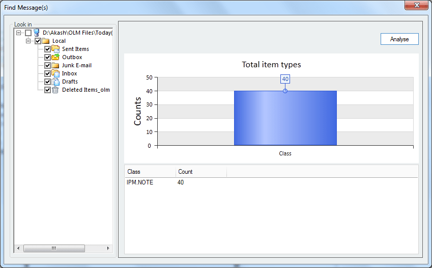 OLM file Analysis Report will be generated instantly