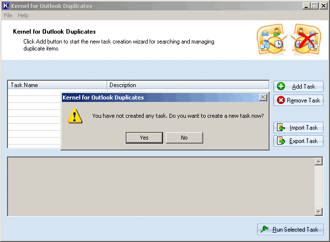 Main screen of Kernel for Outlook Duplicates