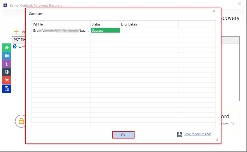 click OK and end setting new password