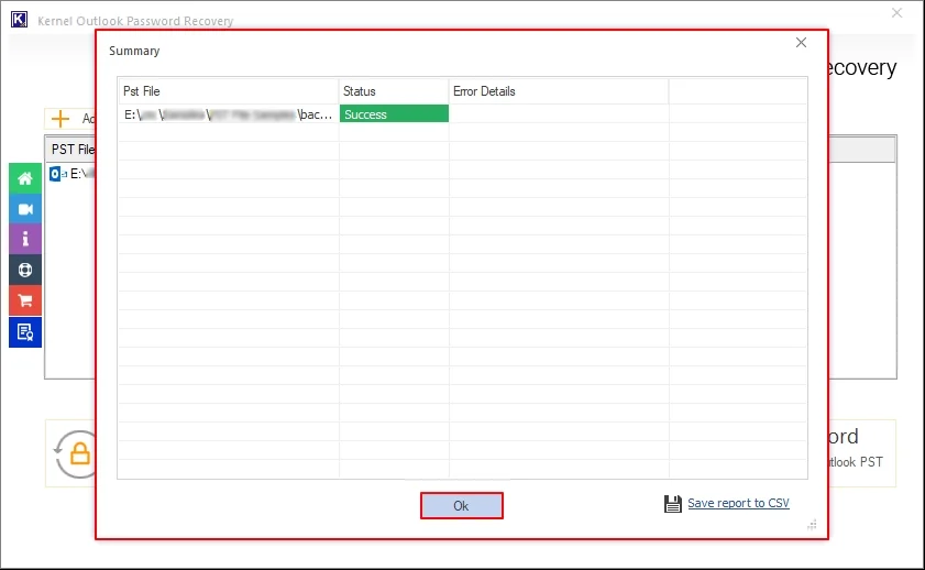 click OK and end setting new password