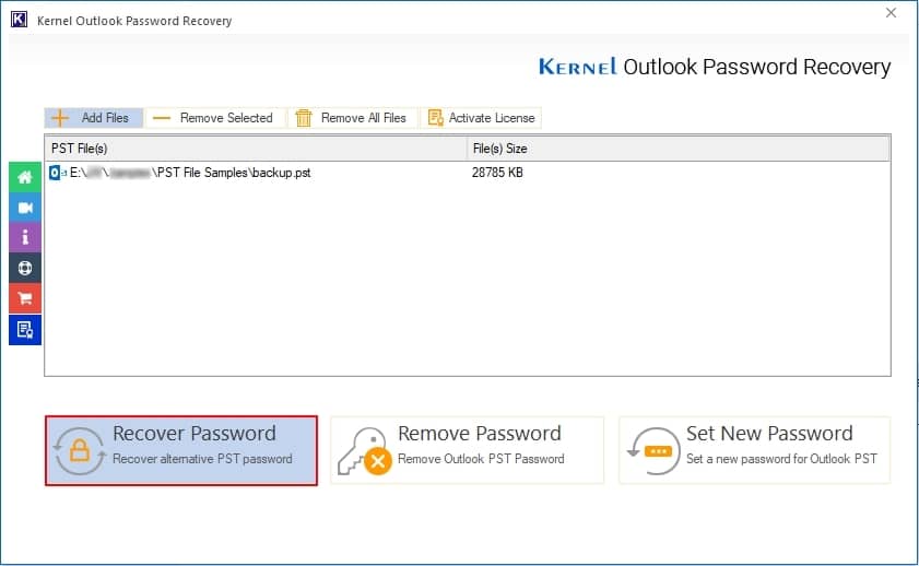 click on Recover Password