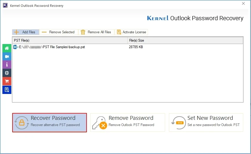click on Recover Password