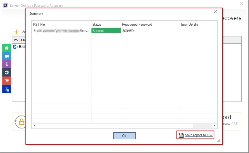 Save CSV report