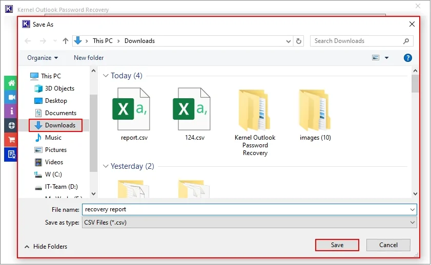 save summary report