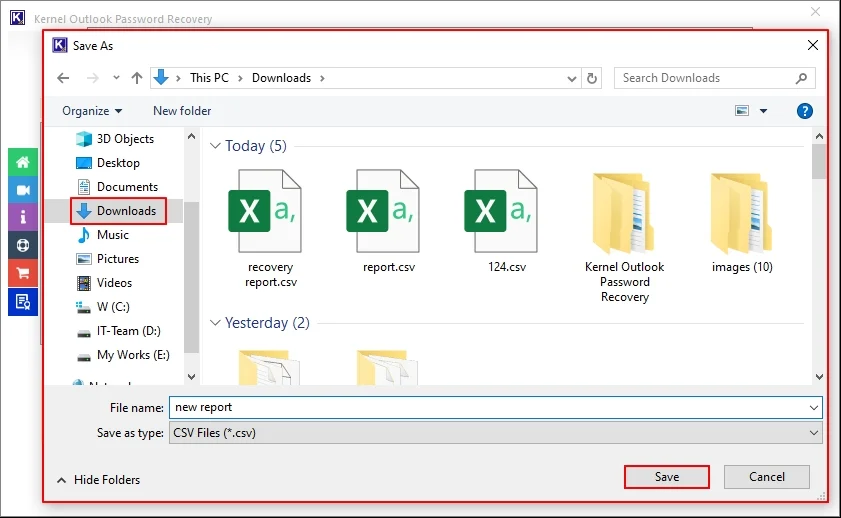 Save Summary Report
